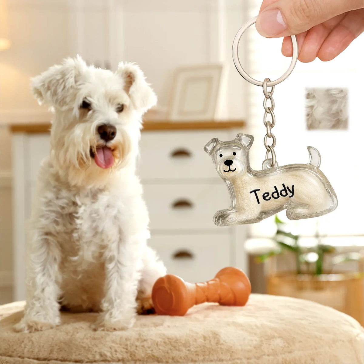 Sad,Memorial,Dog Lovers-Dog Memorial Keepsake With Custom Name - Personalized Dog Hair Collector Keychain Bag Charm Memorial Storage Box