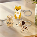 Sad,Memorial,Dog Lovers-Dog Memorial Keepsake With Custom Name - Personalized Dog Hair Collector Keychain Bag Charm Memorial Storage Box