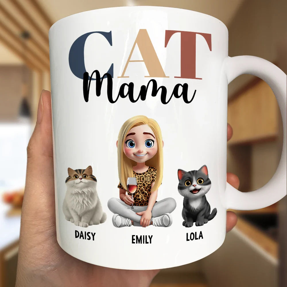Dog Lovers,Pet Lovers,Dog Mom,Dog Dad,Cat Lovers,Cat Mom,Cat Dad,Pet Mom,Pet Dad - Dog Mom Dog Dad Cat Mom Cat Dad - Personalized Mug
