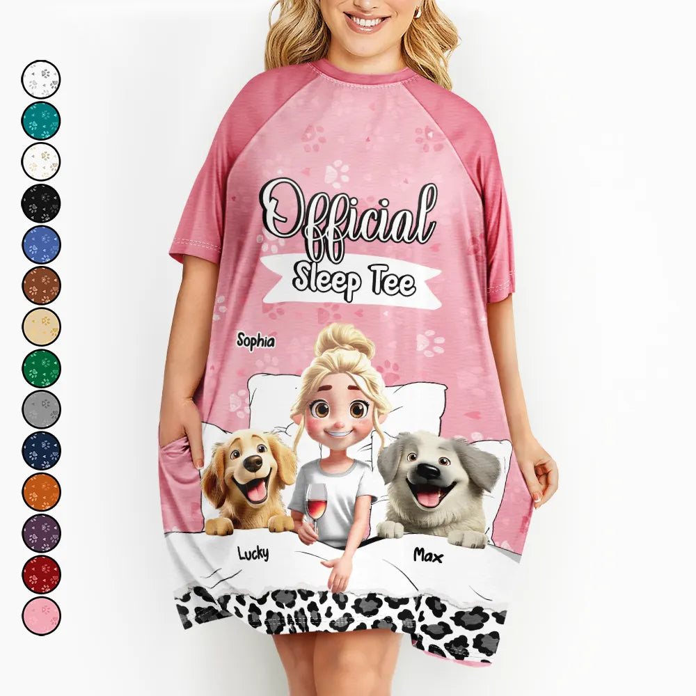 Official Sleep Tee Dog Mom - Personalized Women's Sleep Tee