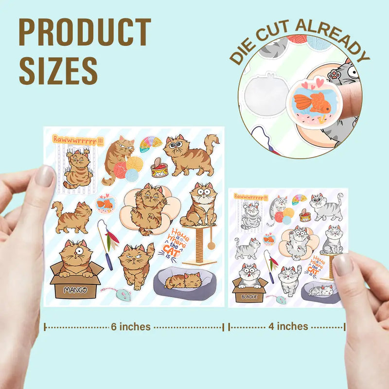 Pet Lovers-Funny Cat - Personalized Custom Vinyl Sticker Sheet