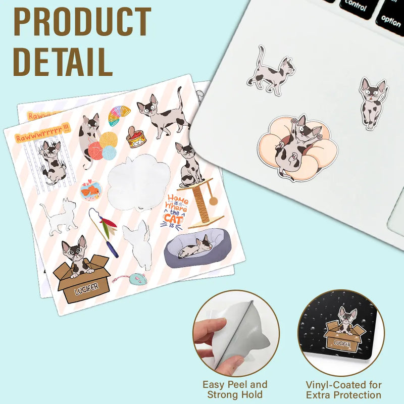Pet Lovers-Funny Cat - Personalized Custom Vinyl Sticker Sheet