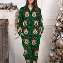 Custom Photo Funny Pet Face - Christmas Gift For Family - Personalized Long Pajamas Set