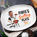 Custom Photo Funny Daddy's Grilling Plate - Personalized Plate