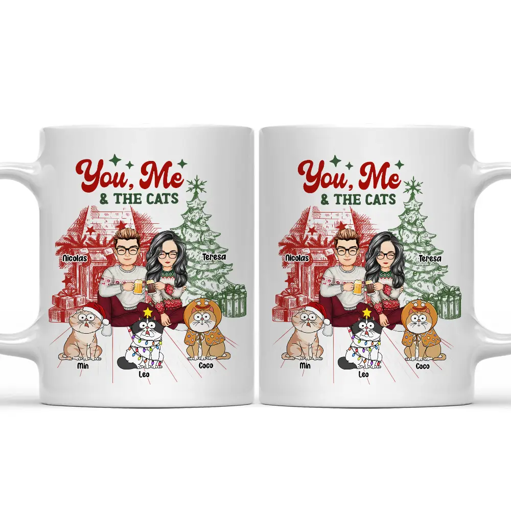 Couple You, Me And The Cats - Personalized Mug