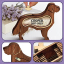 Dog Lovers,Dog Mom,Dog Dad,Pet Lovers,Pet Mom,Pet Dad,Memorial,Sad-Golden Retriever Dog Memorial Shadowbox Fur Keepsake - Personalized Pet Shaped Wooden Keepsake