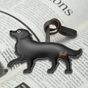 Dog Lovers,Pet Lovers,Dog Mom,Happy-Golden Retriever Shaped, Dog Lovers Charm - Personalized Dog Leather Bag Charm, Keychain