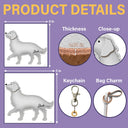 Dog Lovers,Pet Lovers,Dog Mom,Happy-Golden Retriever Shaped, Dog Lovers Charm - Personalized Dog Leather Bag Charm, Keychain