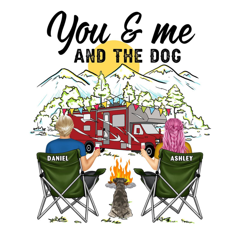 Camping Home Is Where We Park It You And Me And The Dogs - Personalized Camping Decal, Decor Decal