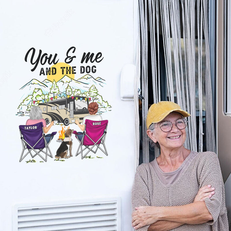 Camping Home Is Where We Park It You And Me And The Dogs - Personalized Camping Decal, Decor Decal