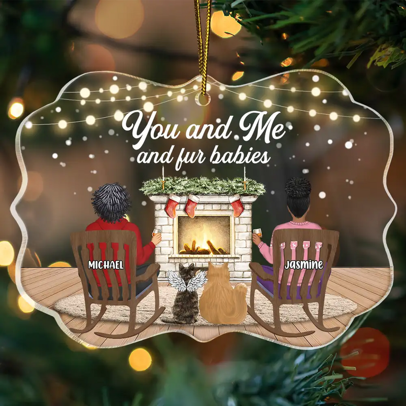 You And Me And The Dogs - Dog Lovers - Personalized Medallion Acrylic Ornament