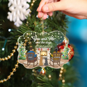 You And Me And The Dogs - Dog Lovers - Personalized Medallion Acrylic Ornament