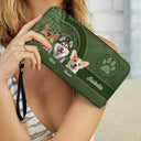 Custom Photo Cute Pet Pattern For Animal Lovers - Birthday, Loving Gift For Dog Lovers, Cat Lovers, Dog Mom, Cat Mom - Personalized Leather Long Wallet
