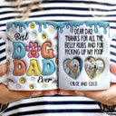 Custom Photo Thanks For All The Belly Rubs Dog Dad - 3D Inflated Effect Printed Mug, Personalized White Edge-to-Edge Mug