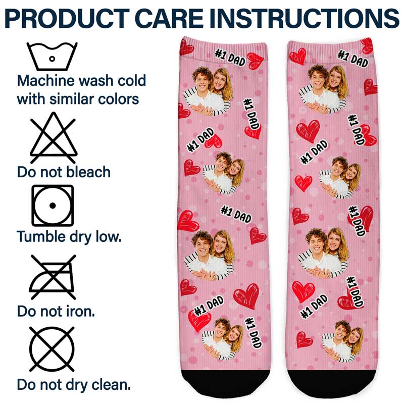 Custom Photo #1 Dad Pet Face Family - Personalized Socks