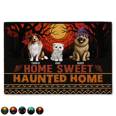 Funny Home Sweet Haunted Home Pet Lovers - Personalized Doormat