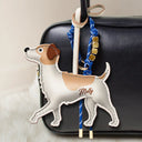 Dog Lovers,Pet Lovers,Dog Mom,Happy-Jack Russell Terrier Shaped, Dog Lovers Charm - Personalized Dog Leather Bag Charm, Keychain