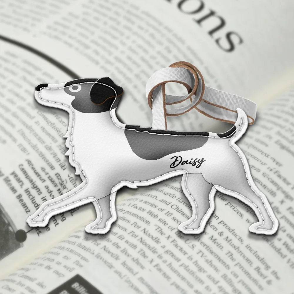 Dog Lovers,Pet Lovers,Dog Mom,Happy-Jack Russell Terrier Shaped, Dog Lovers Charm - Personalized Dog Leather Bag Charm, Keychain