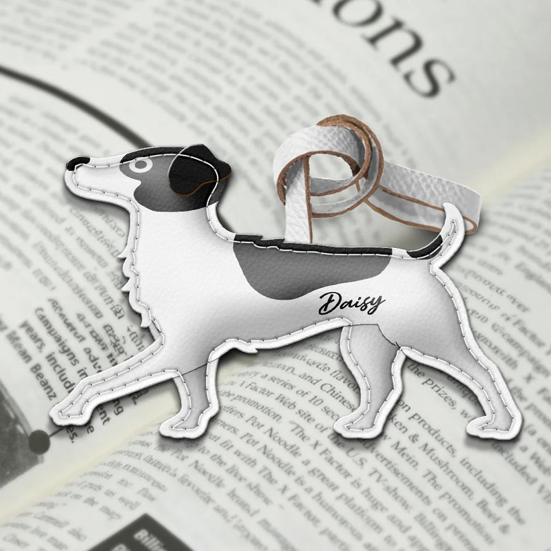 Dog Lovers,Pet Lovers,Dog Mom,Happy-Jack Russell Terrier Shaped, Dog Lovers Charm - Personalized Dog Leather Bag Charm, Keychain