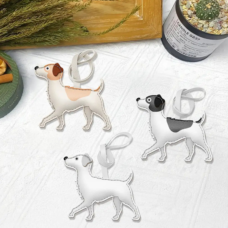 Dog Lovers,Pet Lovers,Dog Mom,Happy-Jack Russell Terrier Shaped, Dog Lovers Charm - Personalized Dog Leather Bag Charm, Keychain