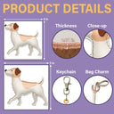Dog Lovers,Pet Lovers,Dog Mom,Happy-Jack Russell Terrier Shaped, Dog Lovers Charm - Personalized Dog Leather Bag Charm, Keychain