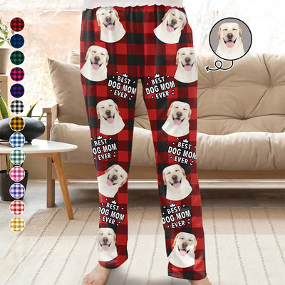 Custom Photo Pet Face Best Dog Cat Dad Mom Ever - Personalized Pajama Pants