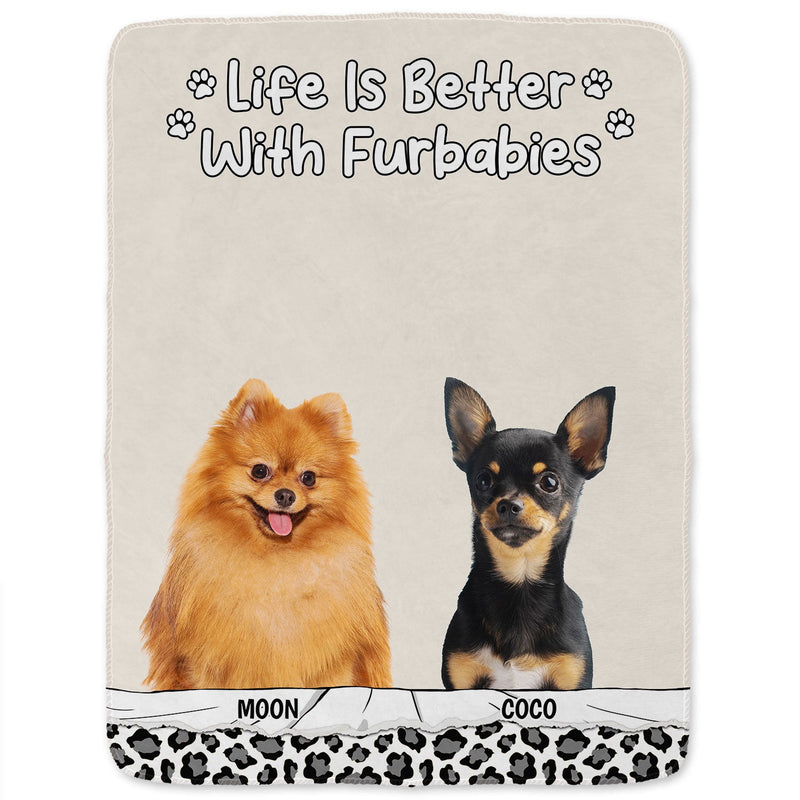 Custom Photo Life Is Better With Pets - Personalized Fleece Blanket