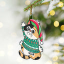 Funny Scratching Cat Christmas - Personalized Cutout Acrylic Ornament