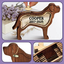 Dog Lovers,Dog Mom,Dog Dad,Pet Lovers,Pet Mom,Pet Dad,Memorial,Sad-Labrador Retriever Dog Memorial Shadowbox Fur Keepsake - Personalized Pet Shaped Wooden Keepsake