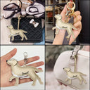 Dog Lovers,Pet Lovers,Dog Mom,Happy-Labrador Retriever Shaped, Dog Lovers Charm - Personalized Dog Leather Bag Charm, Keychain
