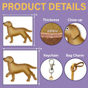 Dog Lovers,Pet Lovers,Dog Mom,Happy-Labrador Retriever Shaped, Dog Lovers Charm - Personalized Dog Leather Bag Charm, Keychain