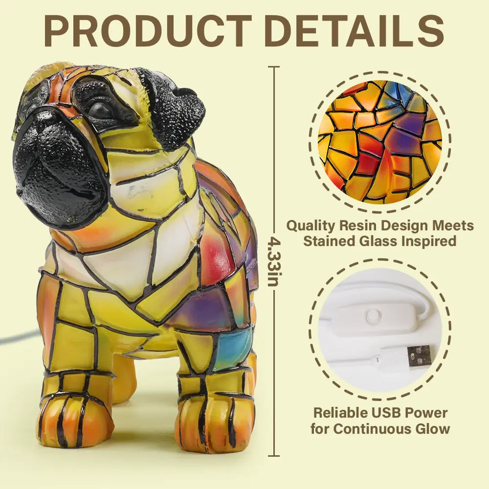 Pet Lovers-Pug Lamp - Personalized Custom Dog Lamp