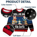 Couple You, Me And The Cat - Personalized Unisex Ugly Sweater
