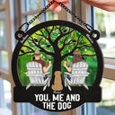 Through Four Seasons, It’s You, Me, And The Dog - Personalized Window Hanging Suncatcher Ornament