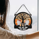 Through Four Seasons, It’s You, Me, And The Dog - Personalized Window Hanging Suncatcher Ornament