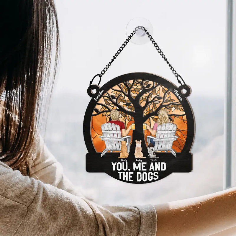 Through Four Seasons, It’s You, Me, And The Dog - Personalized Window Hanging Suncatcher Ornament