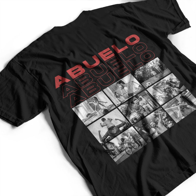 Custom Photo Black And White Dad Grandpa - Personalized T Shirt