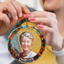 Custom Photo Portrait Pet Family Christmas - Personalized Circle Glass Ornament