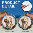 Custom Photo Portrait Pet Family Christmas - Personalized Circle Glass Ornament