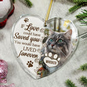 Custom Photo You Would Have Lived Forever Pet Memorial - Personalized Heart Shaped Glass Ornament