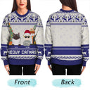Pet Lovers, Cat Lovers, Dog Lovers - Happy Pawlidays Dog And Cat Lover Flat Art - Personalized Unisex Ugly Sweater