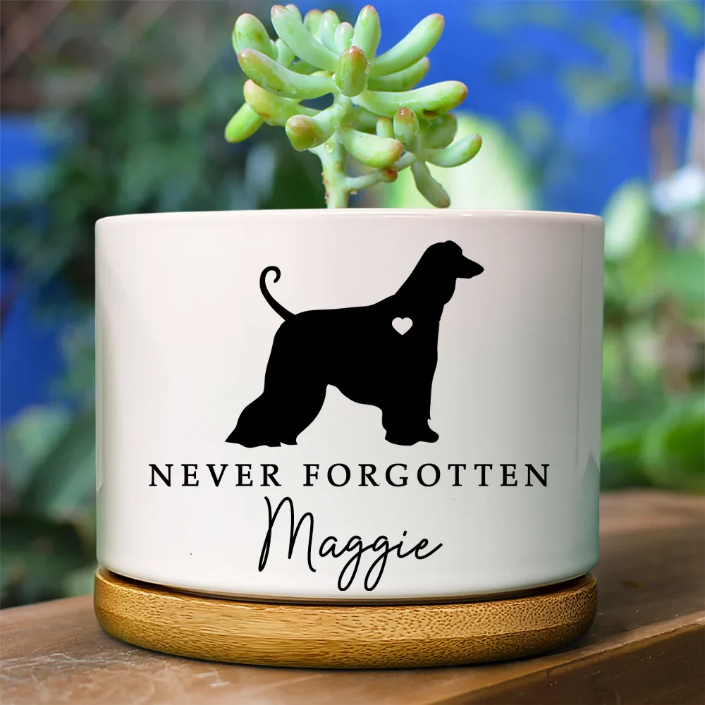 Never Forgotten Pet Memorial - Personalized Ceramic Plant Pot