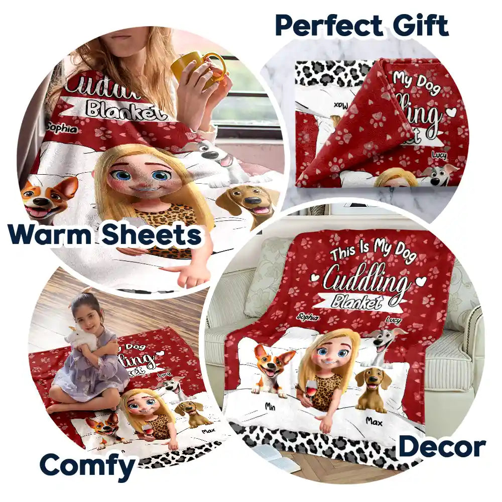 Dog Lovers, Pet Lovers, Dog Mom, Dog Dad, Pet Mom, Pet Dad, Love - My Dog Cuddling Blanket - Personalized Fleece Blanket, Sherpa Blanket