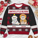 Happy Pawlidays Funny Cartoon Pets - Personalized Unisex Ugly Sweater