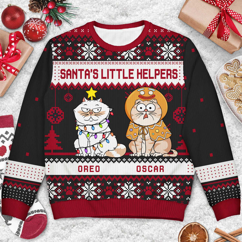 Happy Pawlidays Funny Cartoon Pets - Personalized Unisex Ugly Sweater