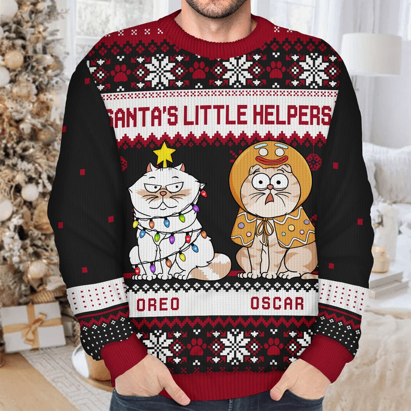 Happy Pawlidays Funny Cartoon Pets - Personalized Unisex Ugly Sweater