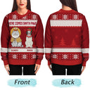 Happy Pawlidays Funny Cartoon Pets - Personalized Unisex Ugly Sweater