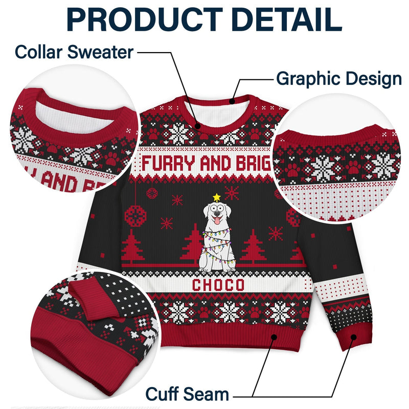 Happy Pawlidays Funny Cartoon Pets - Personalized Unisex Ugly Sweater