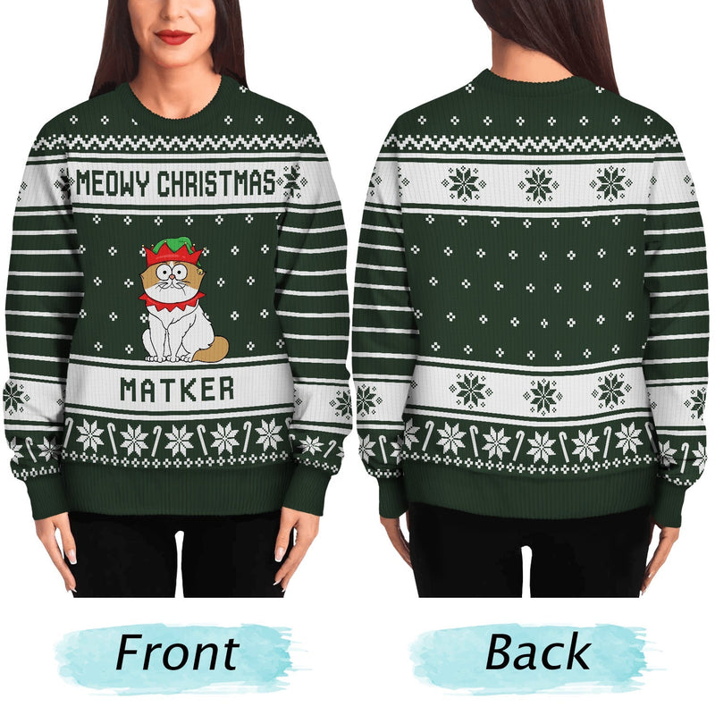 Meowy Christmas - Personalized Unisex Ugly Sweater