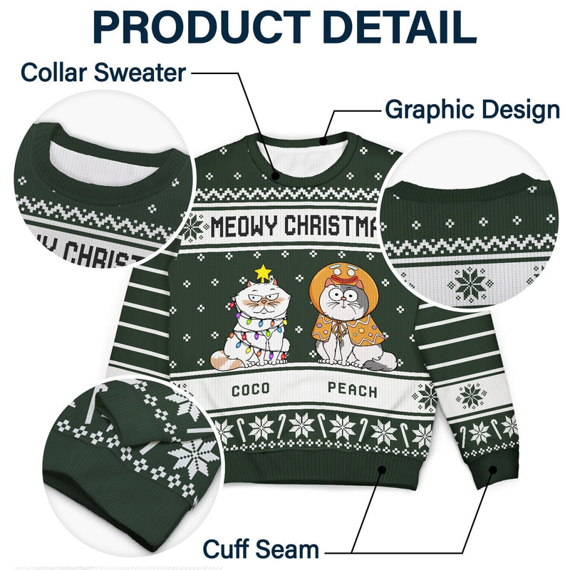 Meowy Christmas - Personalized Unisex Ugly Sweater